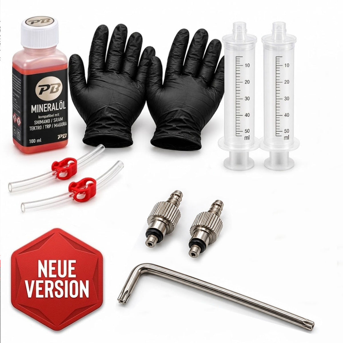 Entlüftungskit für Zoom Bremsen Service Kit inkl. Mineralöl + Handschuhe