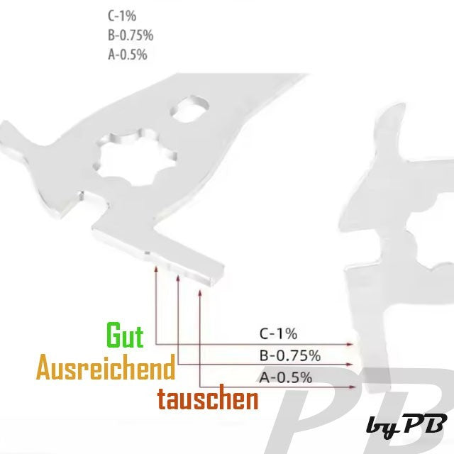 6 in 1 Kettenmesslehre Kettenverschleißmessgerät Fahrradketten Stahl Kettenlehre
