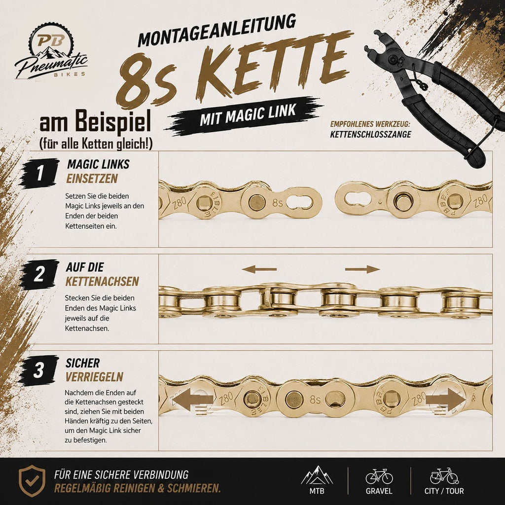 Fahrradkette Ersatz für Shimano 8/9/10/11 fach Schaltung 116 Glieder Kette Link