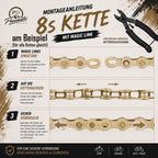 Fahrradkette Ersatz für Shimano 8/9/10/11 fach Schaltung 116 Glieder Kette Link