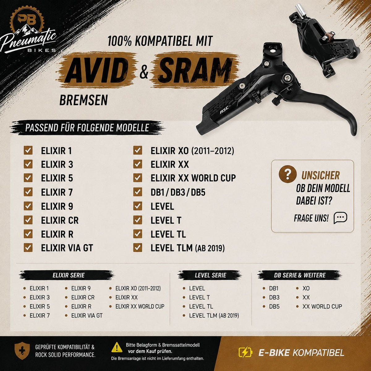 PB Bremsbeläge für Avid Elixir 9 7 5 3 1 CR R SRAM XX XO DB 5 3 1 Level TL T L