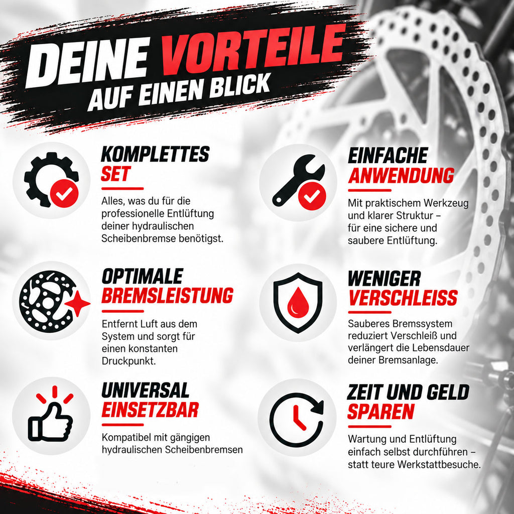 Entlüftungskit für Shimano Bremsen Service Kit inkl Mineralöl SLX/XT/ULTEGRA/105