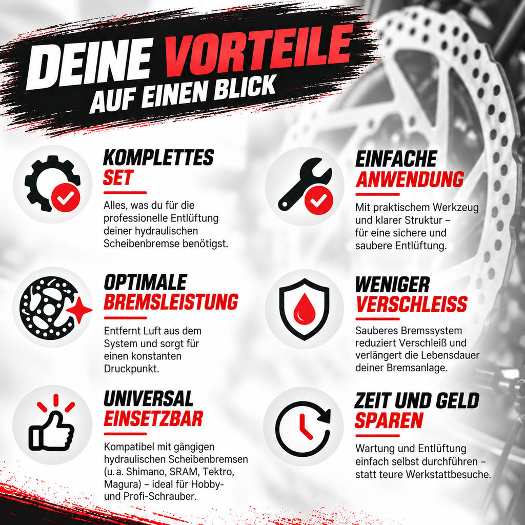 XXL Entlüftungskit für Sram Bremsen Service Kit inkl DOT 5.1 Guide, Code, XO, XX