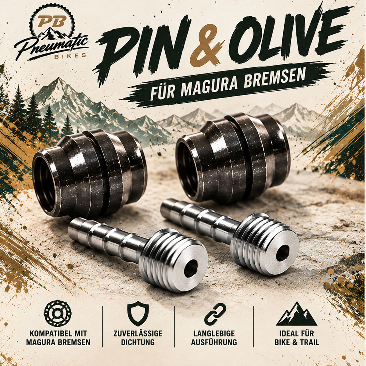 4x Klemmring Olive + Insert Pin Stützhülse passt für Magura  MT2 MT4 MT5 MT6 MT7