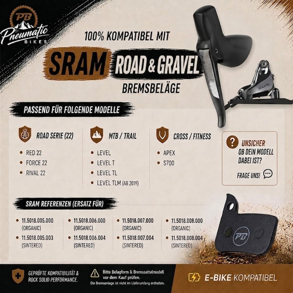 PB Bremsbeläge für SRAM Red 22 / Force 22 / Rival 22 / S700 / Level / Apex / S-7