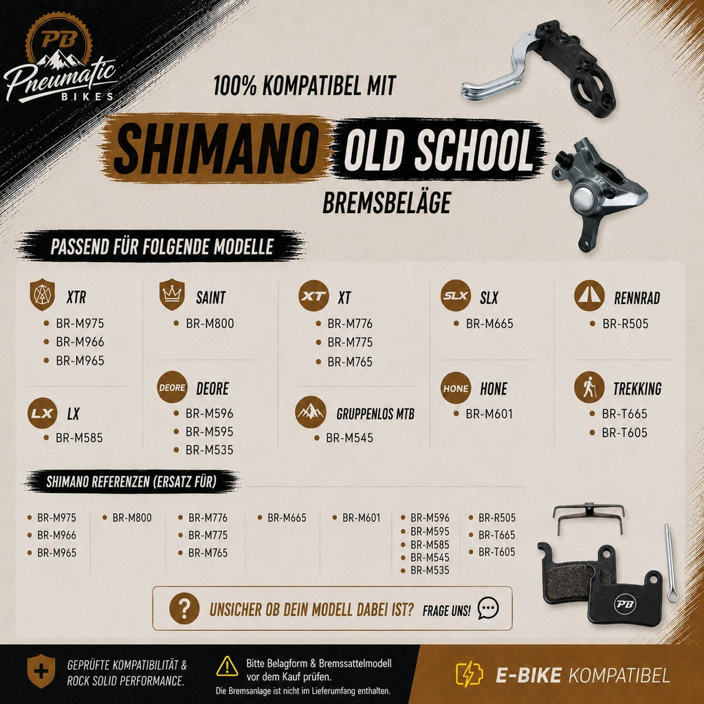 PB Bremsbeläge für Shimano M06-MX Deore LX / SLX/XT/XTR vor 2011