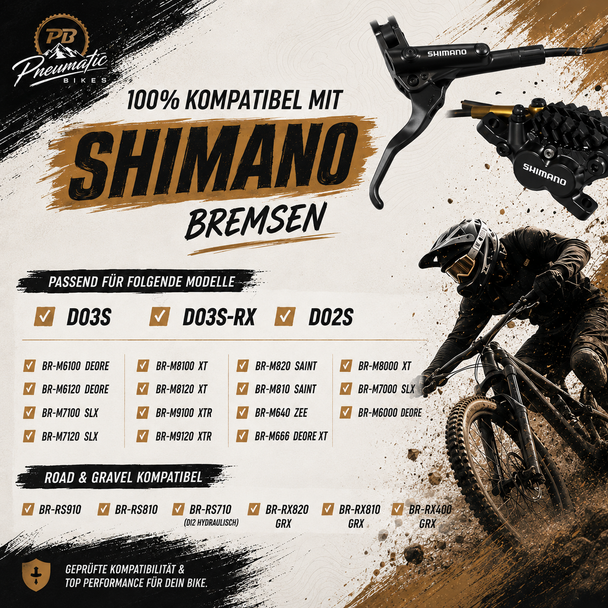 PB Bremsbeläge für Shimano D02S D03S | MT420 MT520 Deore M6120 Saint M820 Zee