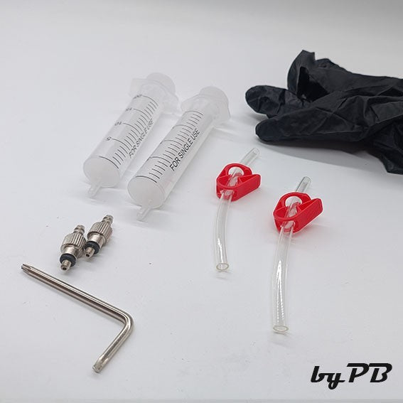 Entlüftungskit für Zoom Bremsen Service Kit inkl. Mineralöl + Handschuhe